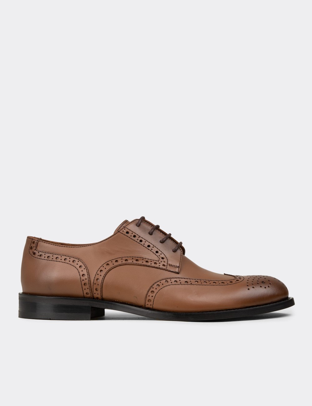 Tan  Leather Classic Shoes - 01696MTBAM01