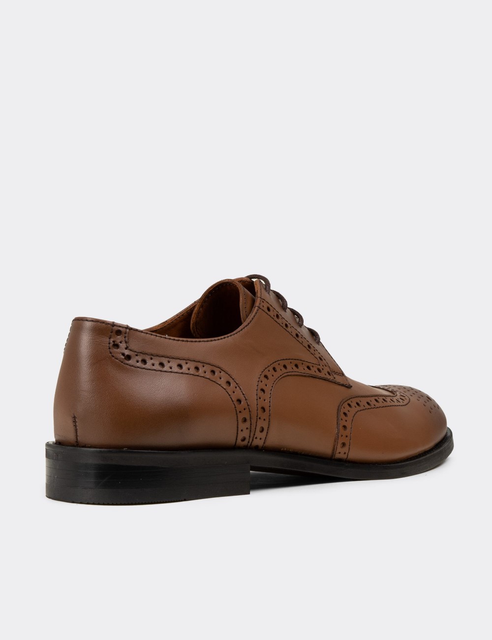 Tan  Leather Classic Shoes - 01696MTBAM01