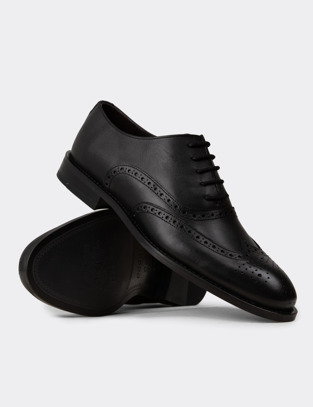 Black  Leather Oxford Formal Shoe - 01785MSYHM03