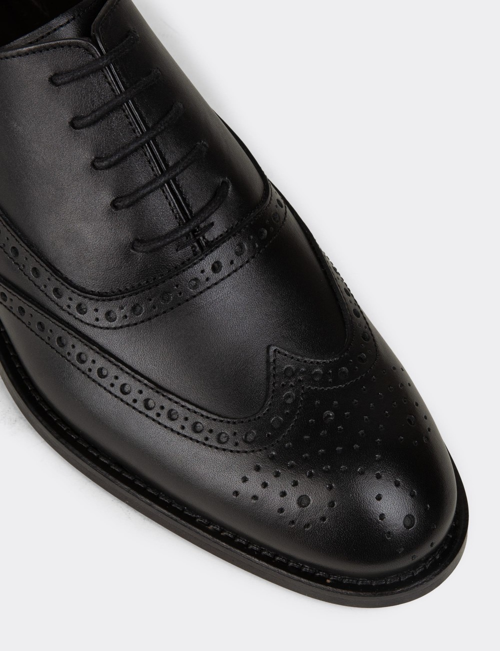 Black  Leather Oxford Formal Shoe - 01785MSYHM03