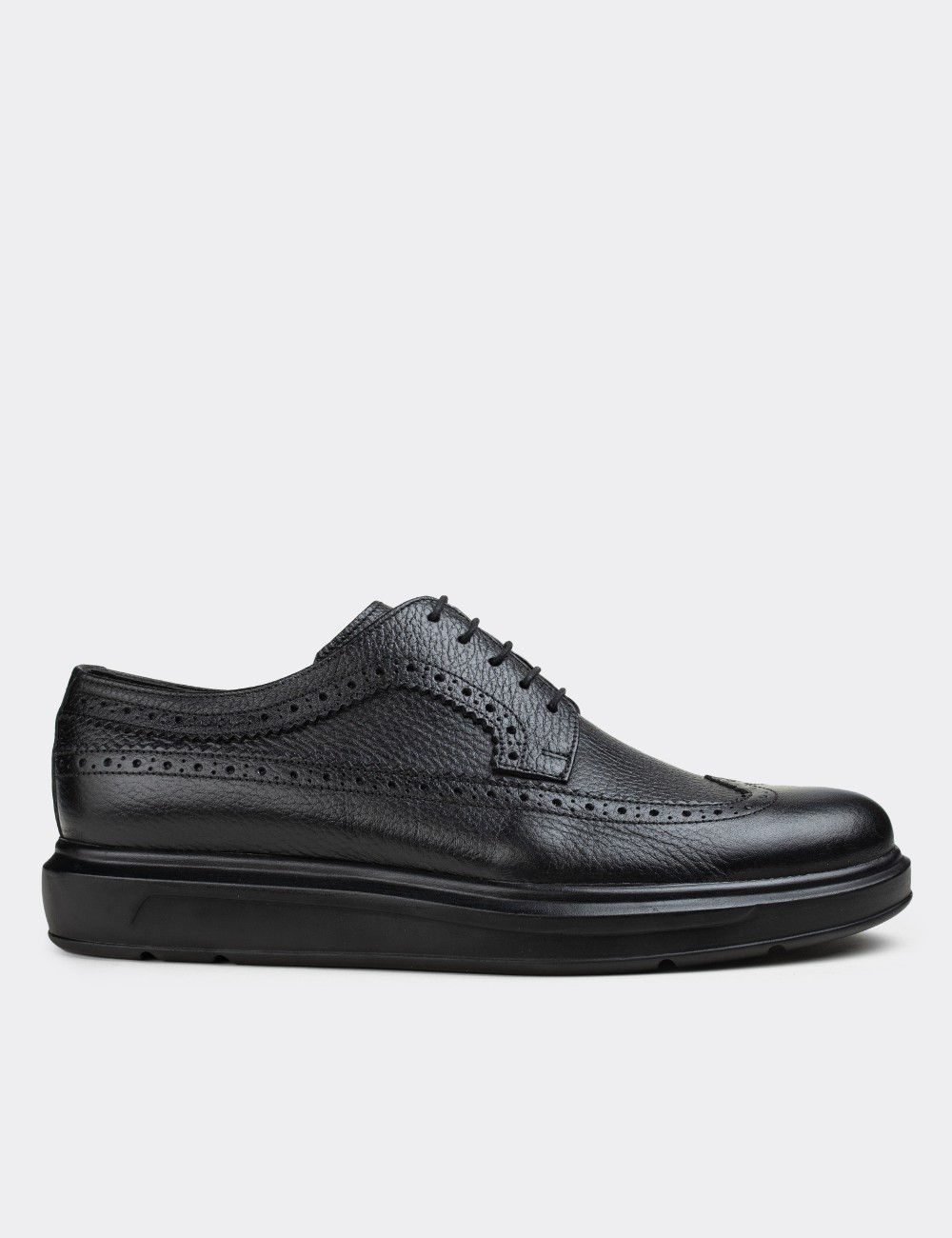 Black  Leather Comfort Lace-up Shoes - 01293MSYHP09