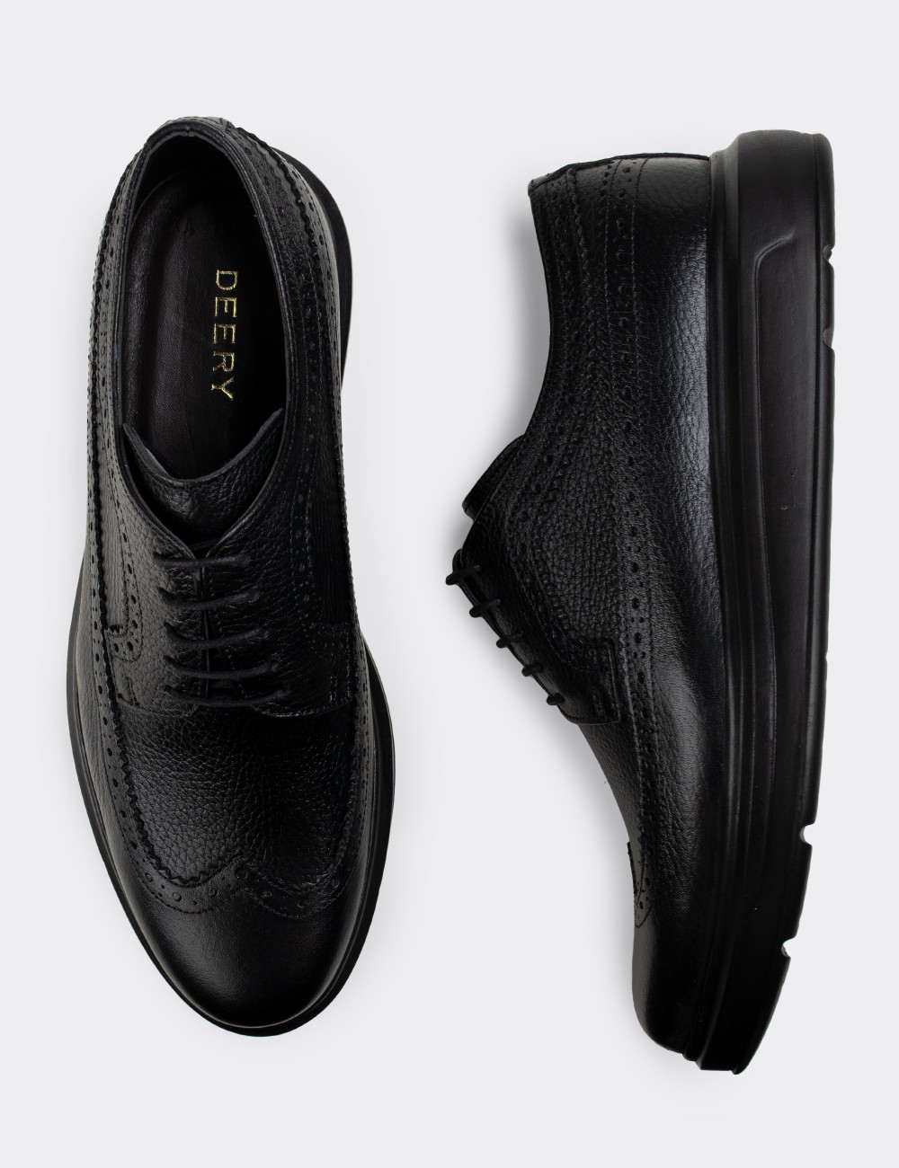 Black  Leather Comfort Lace-up Shoes - 01293MSYHP09