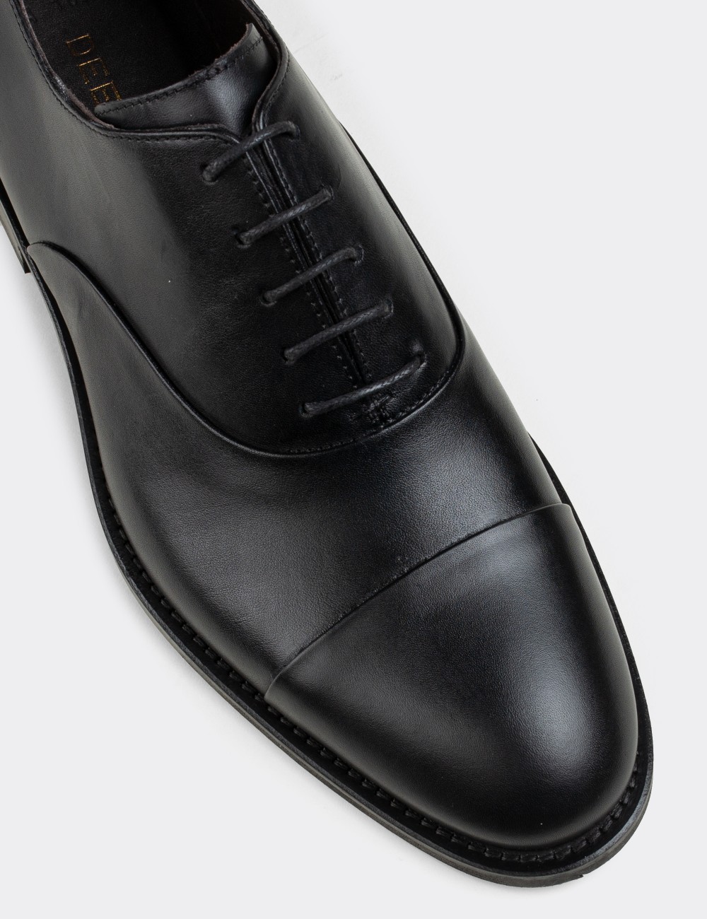 Black  Leather Classic Shoes - 01026MSYHN01