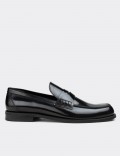 Black  Leather Loafers