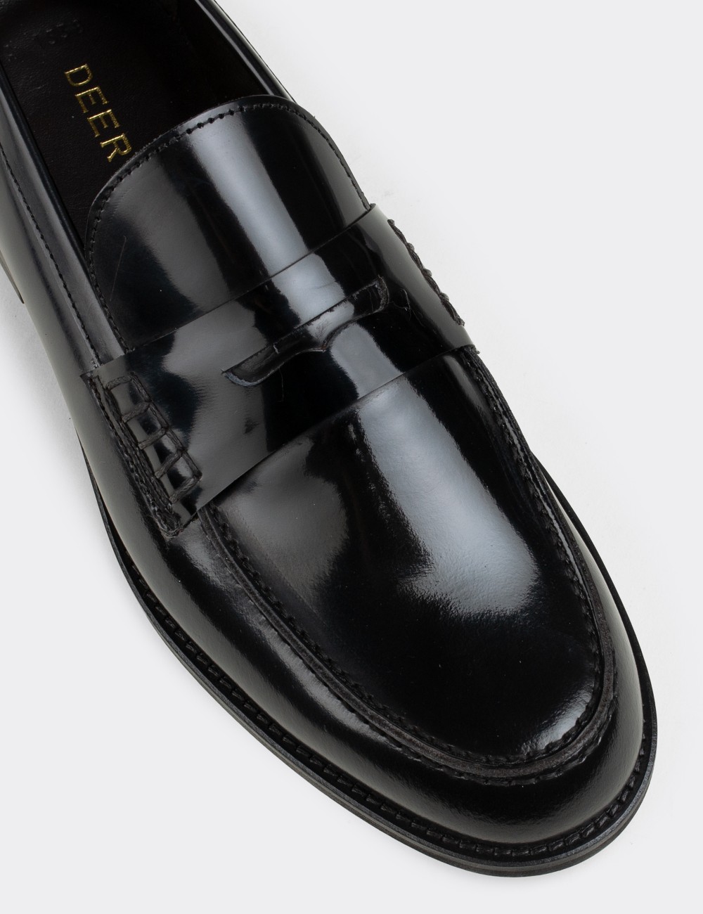Black  Leather Loafers - 01538MSYHN01
