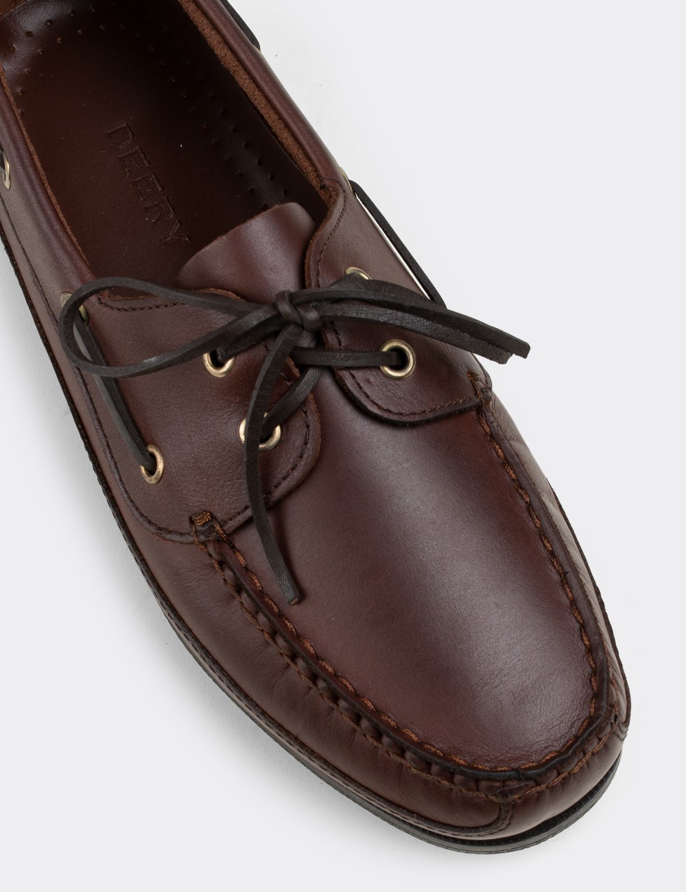 Brown  Leather Marine Shoes - 01543MKHVC01