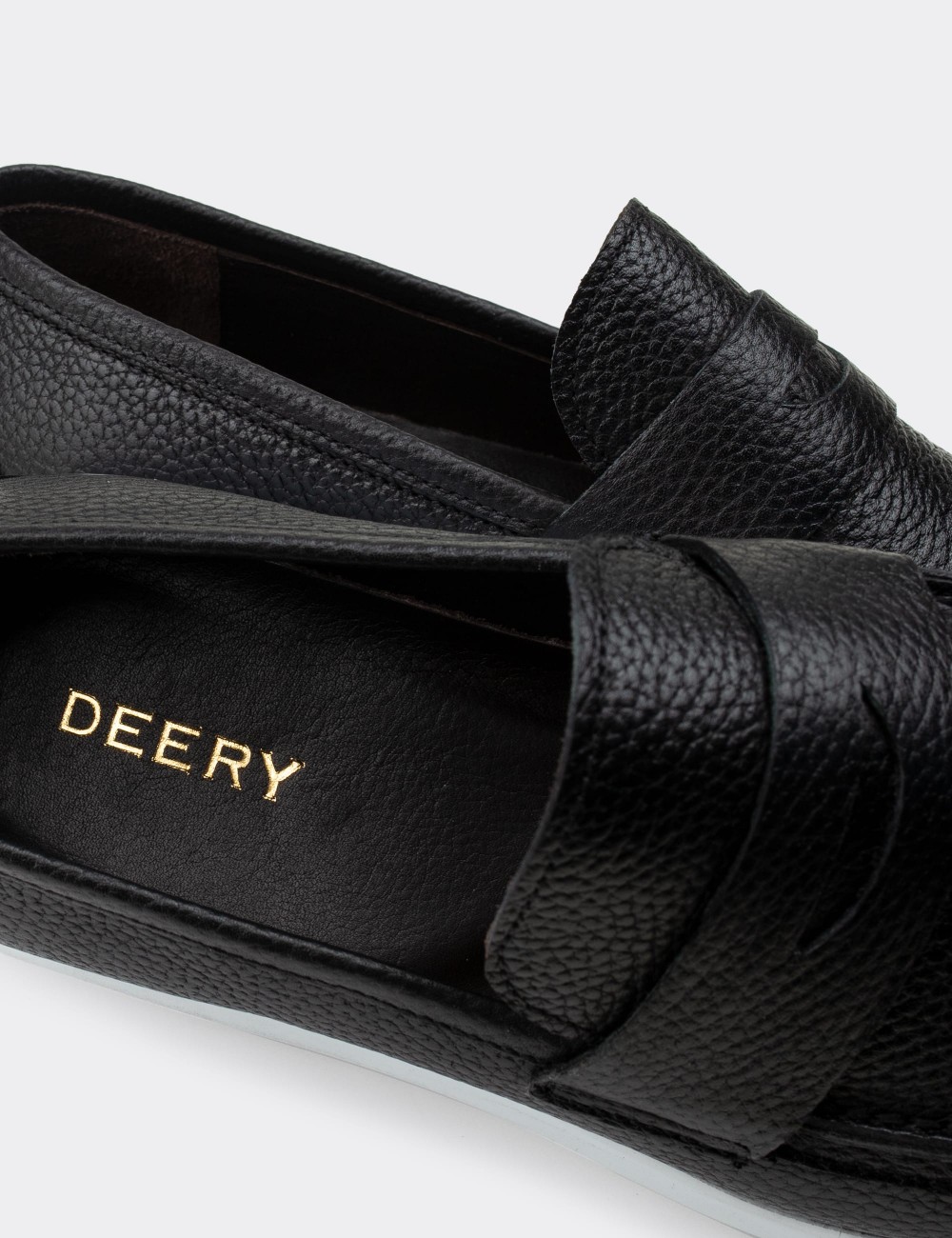 Black  Leather Loafers - 01564MSYHP04