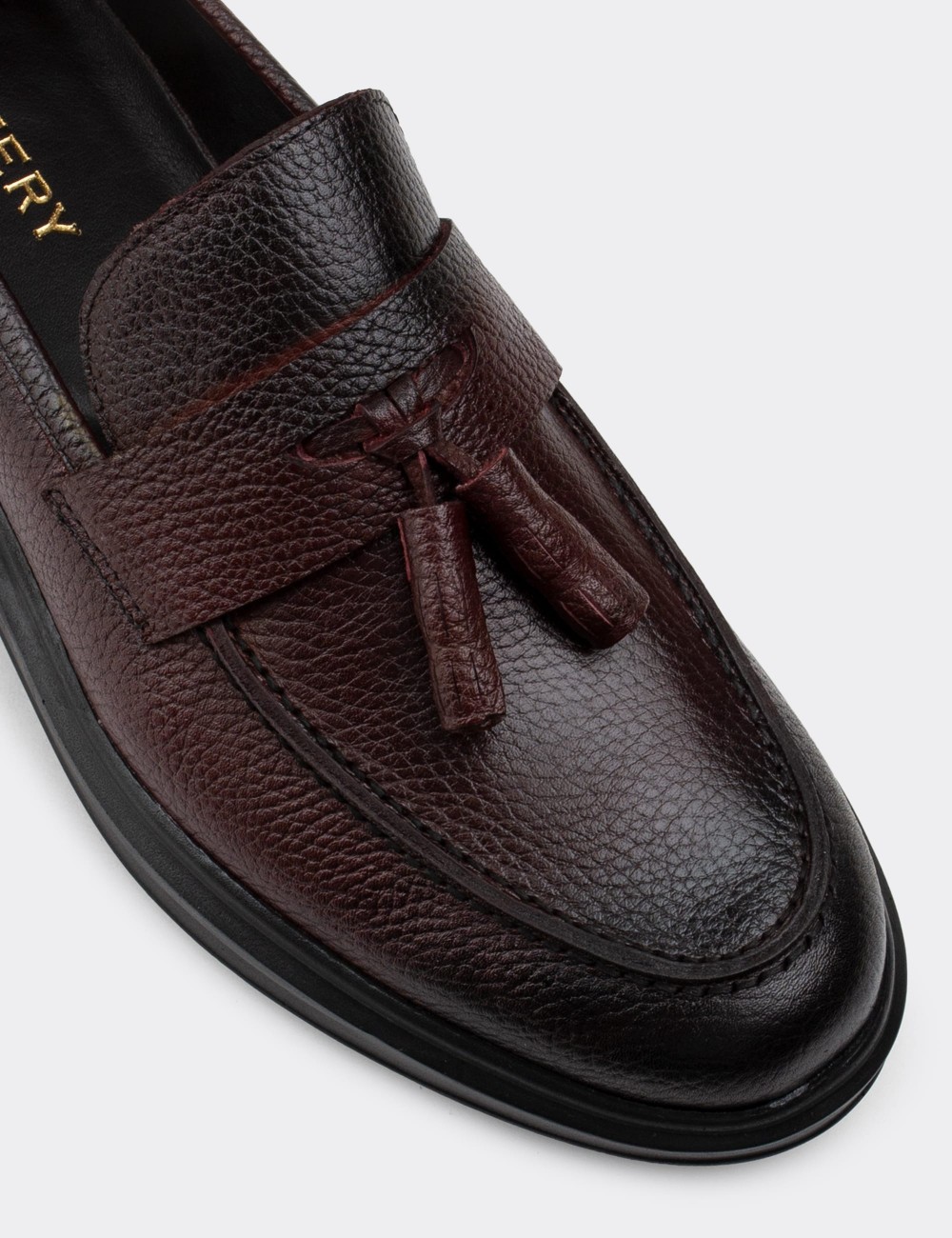 Burgundy  Leather Loafers - 01587MBRDP03