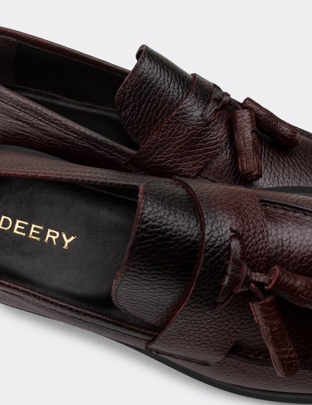 Burgundy  Leather Loafers - 01587MBRDP03