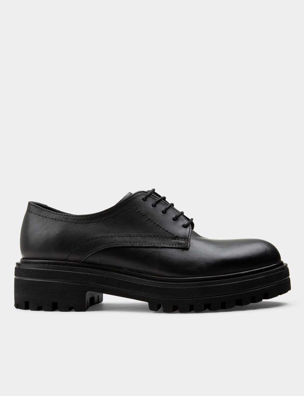 Black  Leather Lace-up Shoes - 01430ZSYHE04 Black  Leather Lace-up Shoes - 01430ZSYHE04