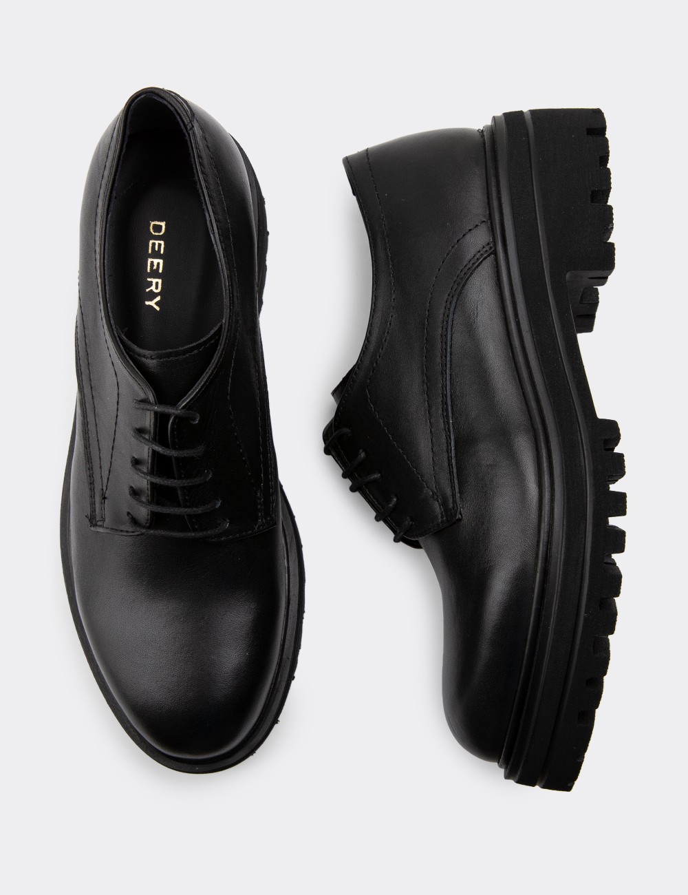 Black  Leather Lace-up Shoes - 01430ZSYHE04 Black  Leather Lace-up Shoes - 01430ZSYHE04