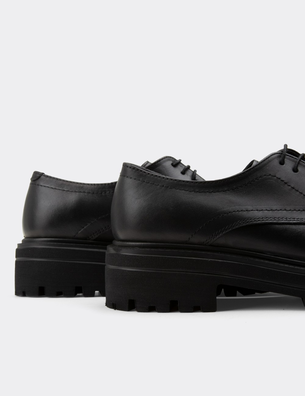 Black  Leather Lace-up Shoes - 01430ZSYHE04 Black  Leather Lace-up Shoes - 01430ZSYHE04