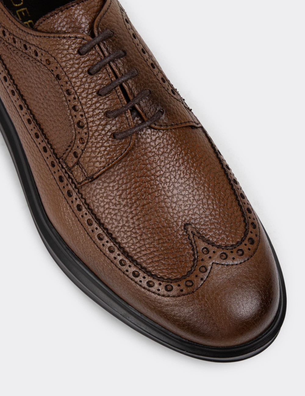 Brown  Leather Lace-up Shoes - 01293MKHVP01
