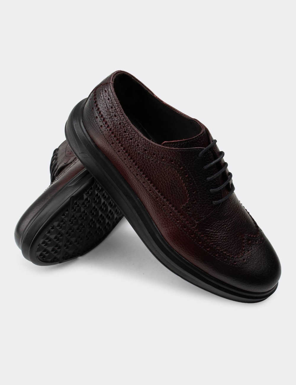 Burgundy  Leather Lace-up - 01293MBRDP06