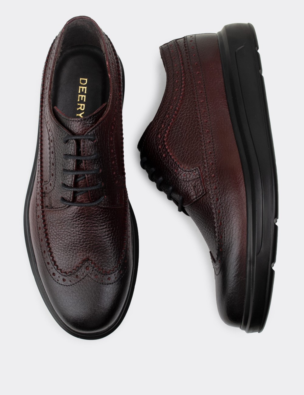 Burgundy  Leather Lace-up - 01293MBRDP06