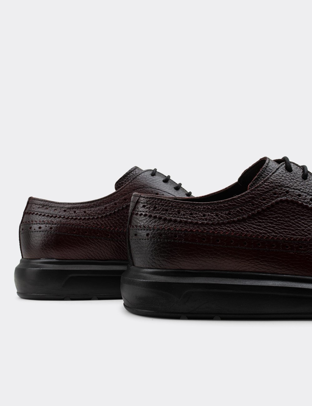 Burgundy  Leather Lace-up - 01293MBRDP06