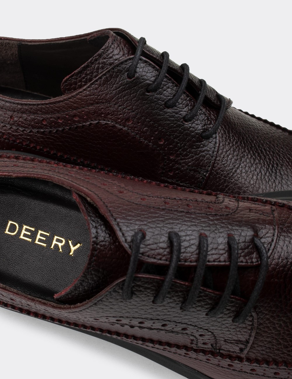 Burgundy  Leather Lace-up - 01293MBRDP06