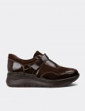 Women's Brown Patent Leather Shoes