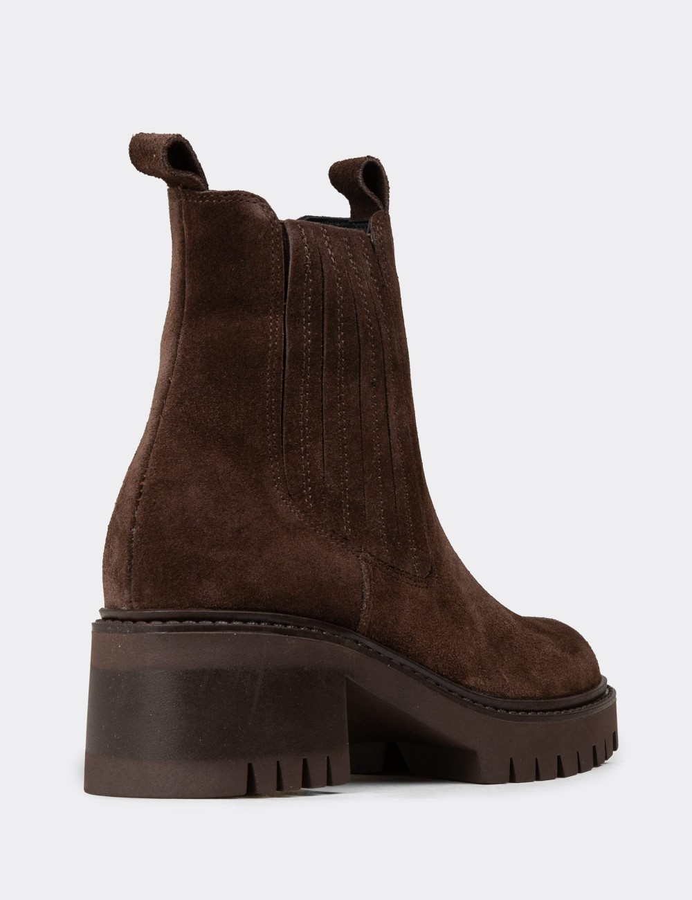 Women's Brown Suede Leather Ankle Boots - R2562ZKHVC01 Women's Brown Suede Leather Ankle Boots - R2562ZKHVC01