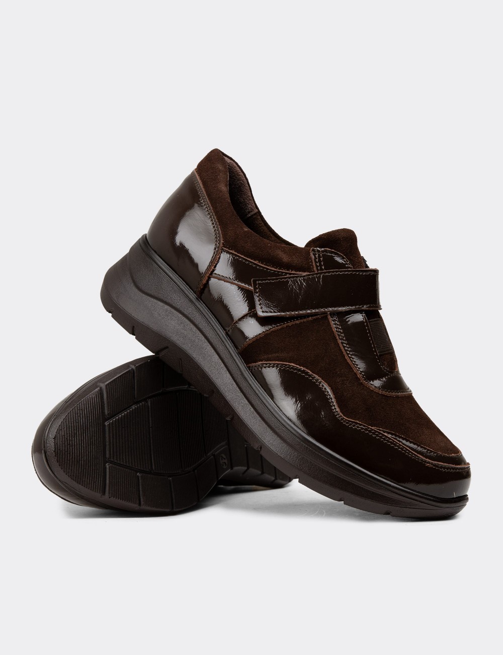 Women's Brown Patent Leather Shoes - N0302ZKHVC01 Women's Brown Patent Leather Shoes - N0302ZKHVC01