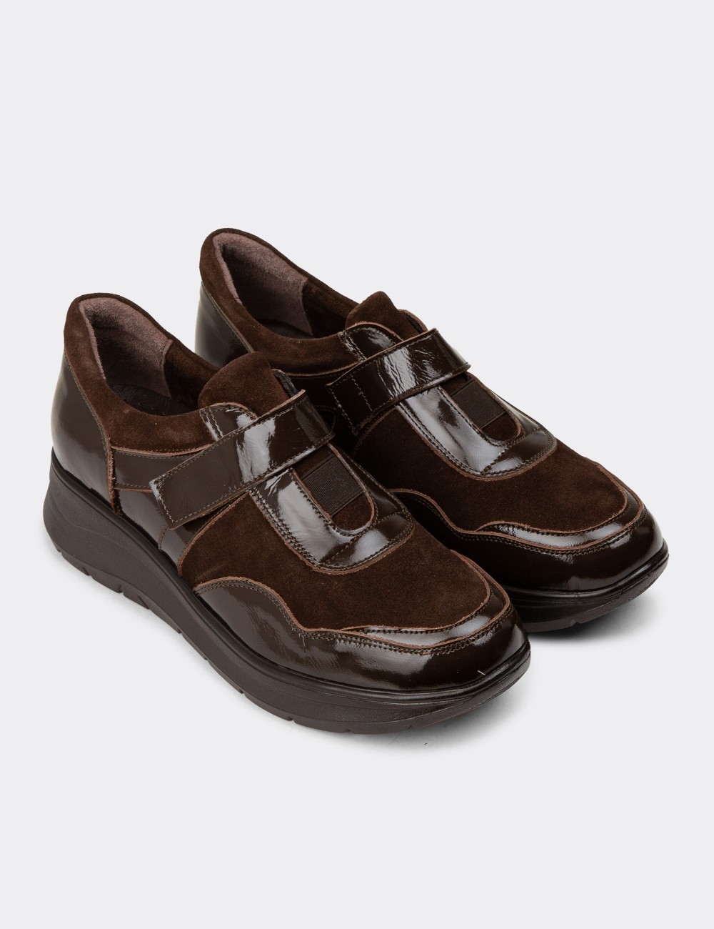 Women's Brown Patent Leather Shoes - N0302ZKHVC01 Women's Brown Patent Leather Shoes - N0302ZKHVC01