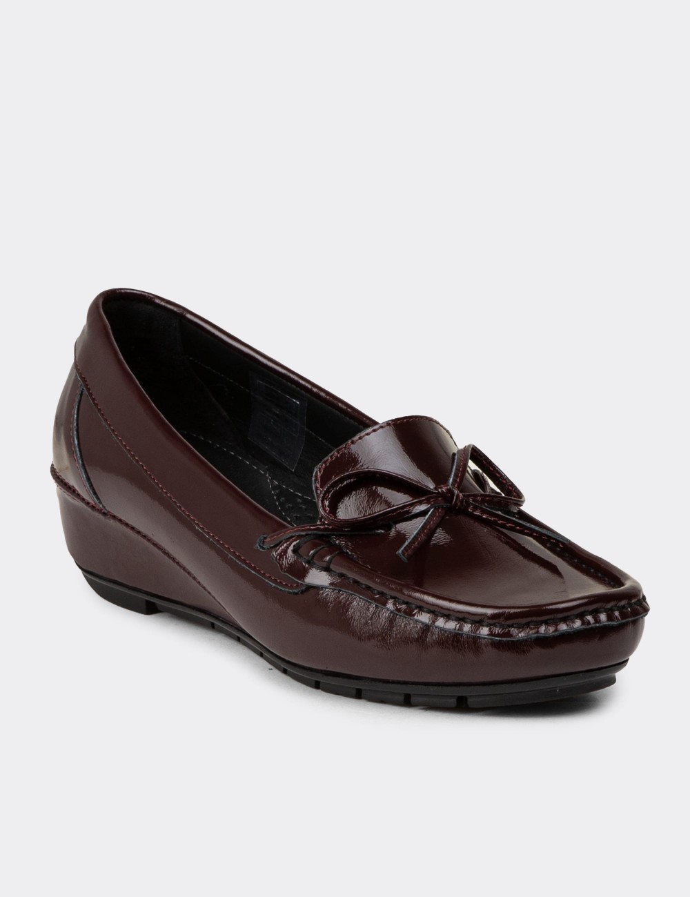 Women's Burgundy Glossy Leather Shoes - DL201ZBRDC01 Women's Burgundy Glossy Leather Shoes - DL201ZBRDC01