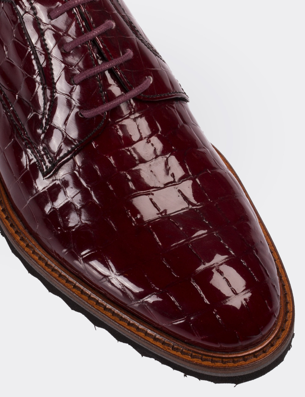 burgundy patent flat shoes