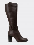 Women's Brown Leather Knee-High Boots