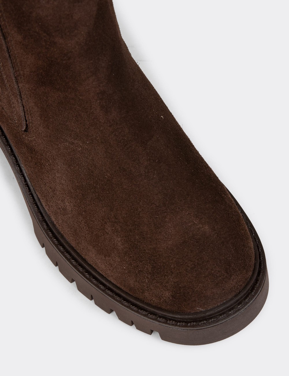 Women's Brown Suede Leather Ankle Boots - R2562ZKHVC01 Women's Brown Suede Leather Ankle Boots - R2562ZKHVC01