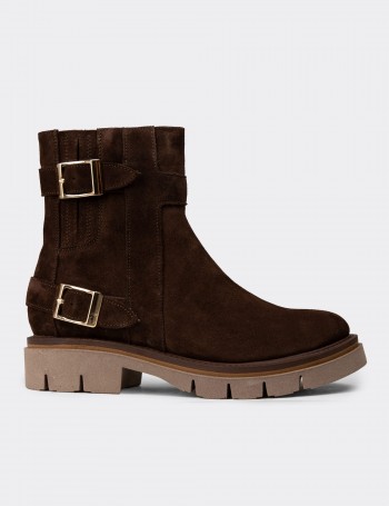 Women's Brown Suede Leather Boots