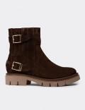 Women's Brown Suede Leather Boots