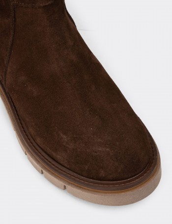 Women's Brown Suede Leather Boots