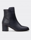 Women’s Navy Leather Boots