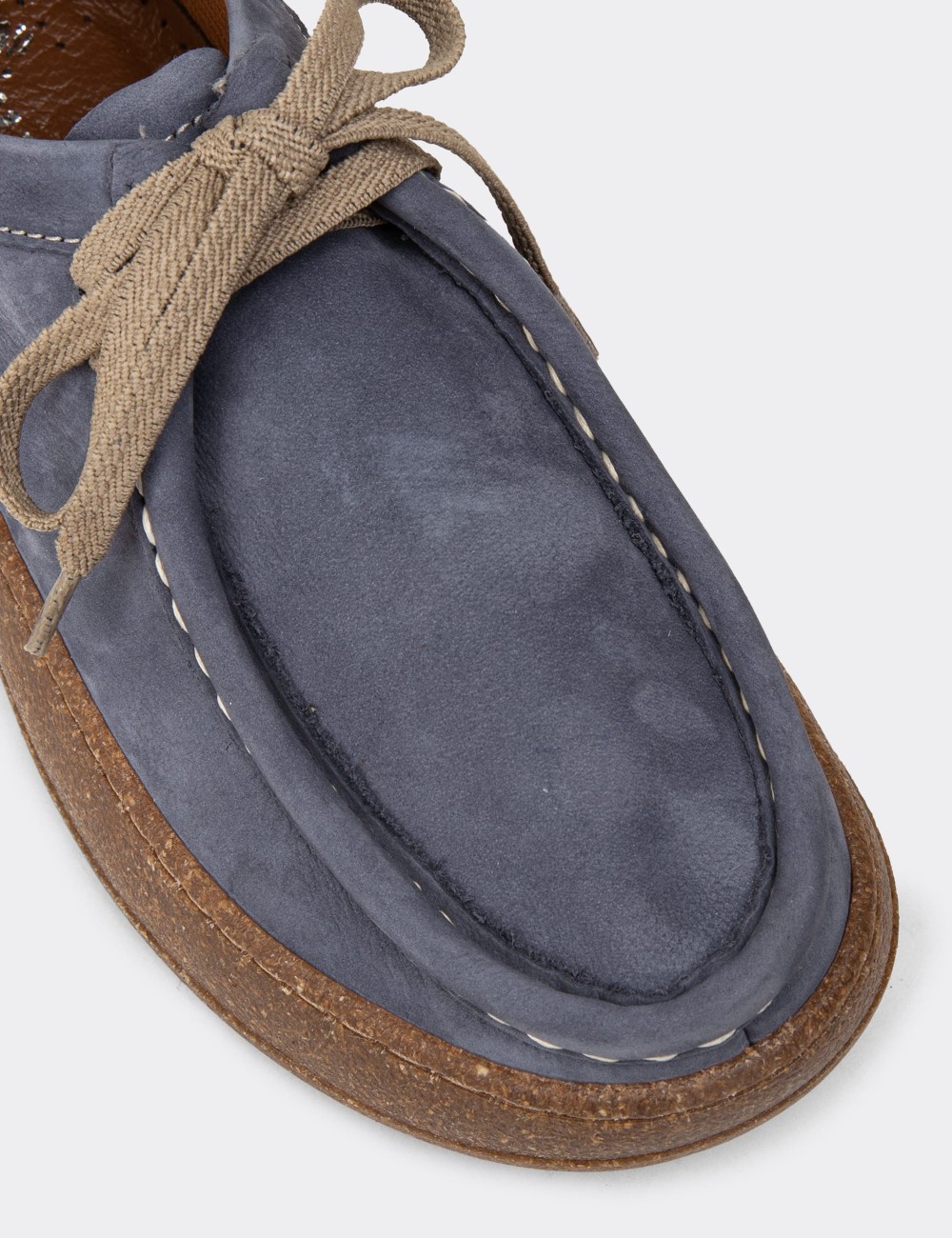 Women's Navy Nubuck Calfskin Lace-up Footwear - SE610ZLCVC01 Women's Navy Nubuck Calfskin Lace-up Footwear - SE610ZLCVC01