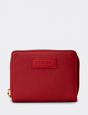 Women's Red Leather Wallet