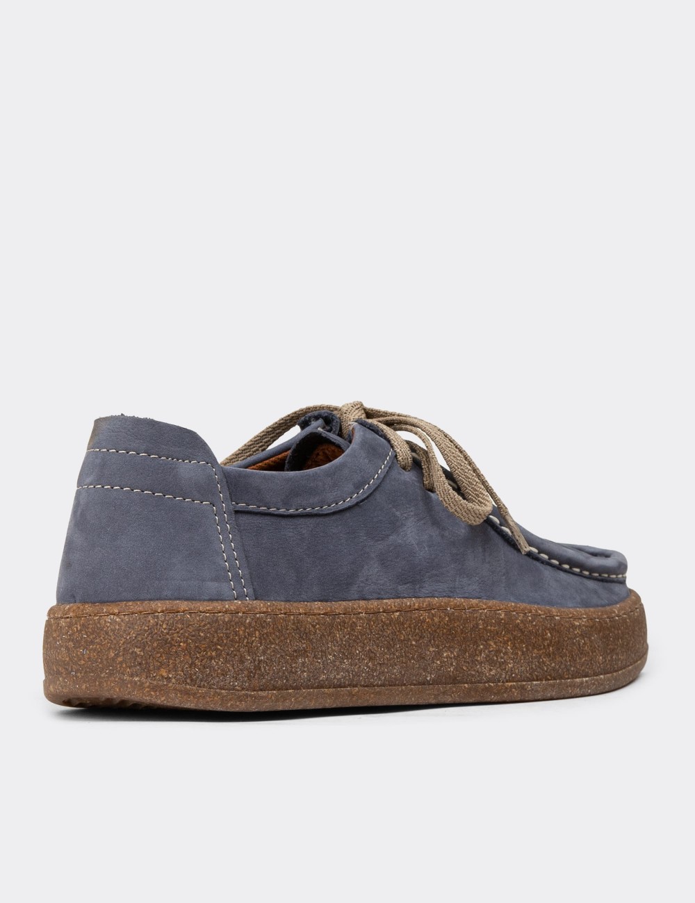 Women's Navy Nubuck Calfskin Lace-up Footwear - SE610ZLCVC01 Women's Navy Nubuck Calfskin Lace-up Footwear - SE610ZLCVC01