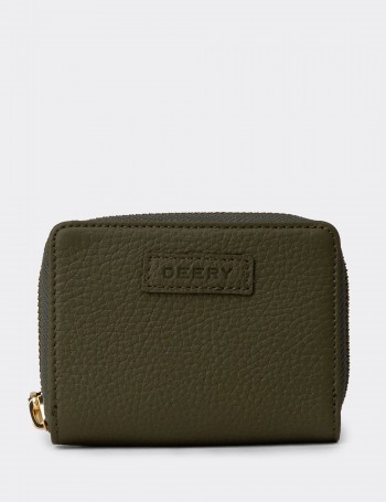 Women's Green Leather Wallet - 00910ZHAKZ01