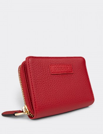 Women's Red Leather Wallet