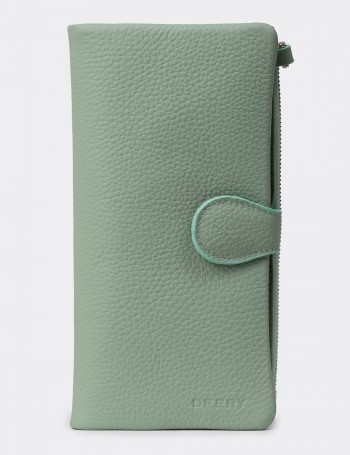 Women's Green Leather Wallet - 00958ZYSLZ01