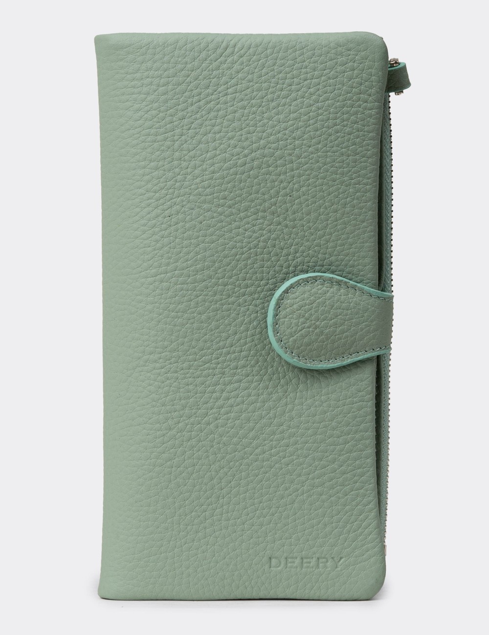 Women's Green Leather Wallet - 00958ZYSLZ01