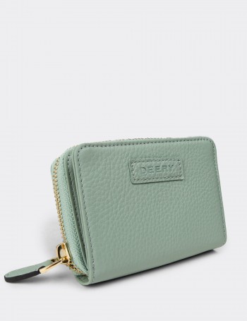 'Women's Green Leather Wallet' - 00910ZYSLZ01