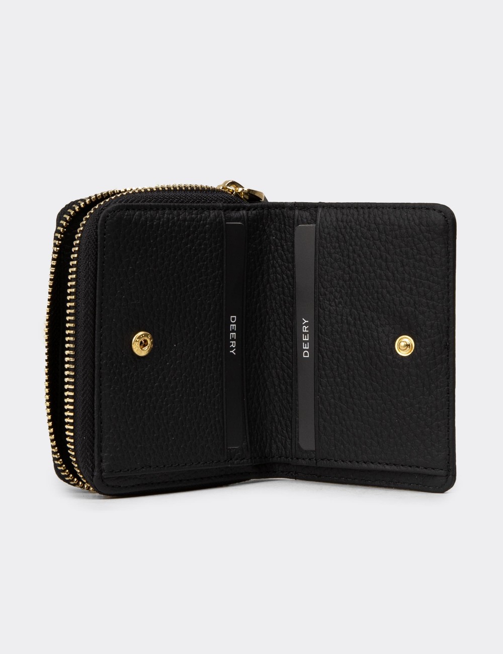 Women's Black Leather Wallet - 00910ZSYHZ01 Women's Black Leather Wallet - 00910ZSYHZ01