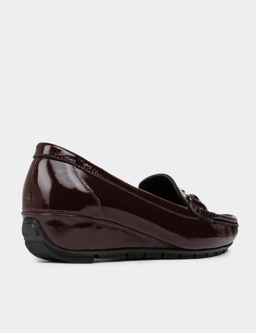 Women's Burgundy Glossy Leather Shoes - DL747ZBRDC01 Women's Burgundy Glossy Leather Shoes - DL747ZBRDC01