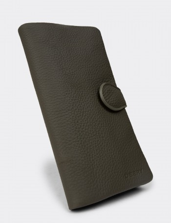 Women's Green Leather Wallet - 00958ZHAKZ01