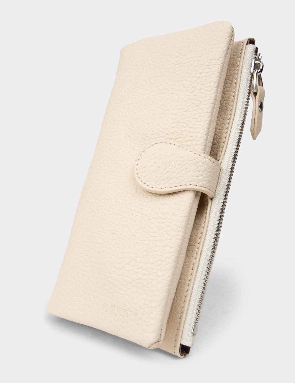 Women's Beige Leather Wallet - 00958ZBEJZ01