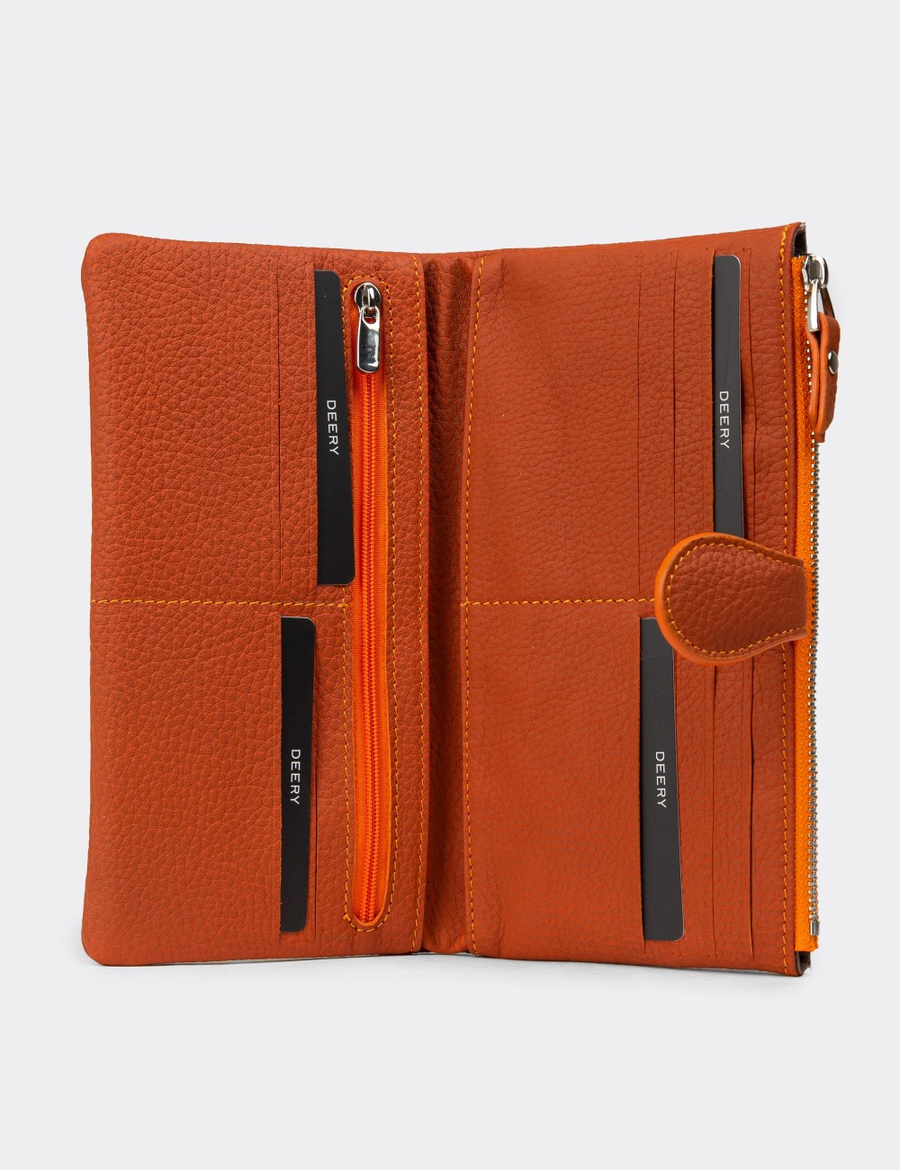 Women's Orange Leather Wallet - 00958ZTRCZ01