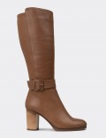 Women's Knee High Tan Leather Boots