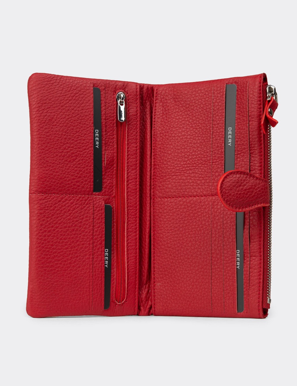 Women's Red Leather Wallet - 00958ZKRMZ01
