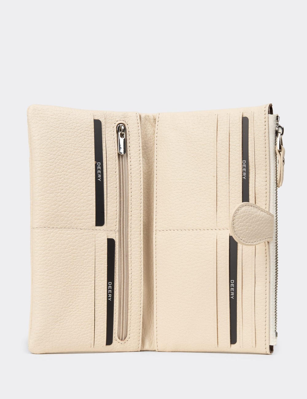 Women's Beige Leather Wallet - 00958ZBEJZ01