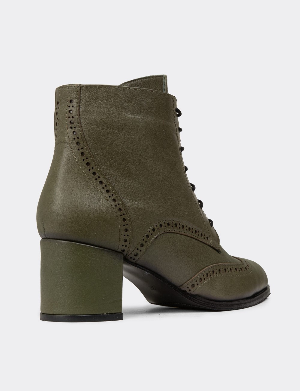 Women's Green Leather Boots - A3009ZYSLC01 Women's Green Leather Boots - A3009ZYSLC01